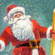 Santa Claus, Klaus, Christmas, Postcard, Post Card, Joke, Humor, Funny, Santa, Red, Gifts, Presents, Brush, Pencil, Digital Illustration, Character, Person